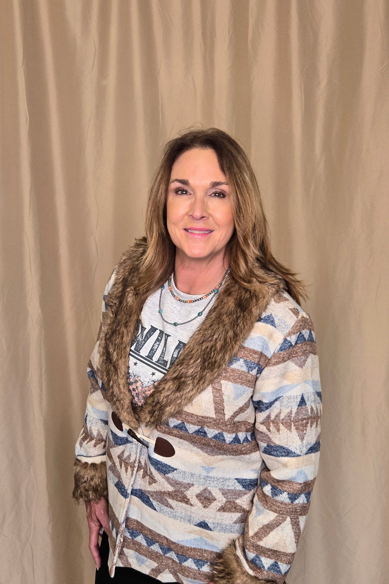 Belle of the West Fur Trimmed Coat