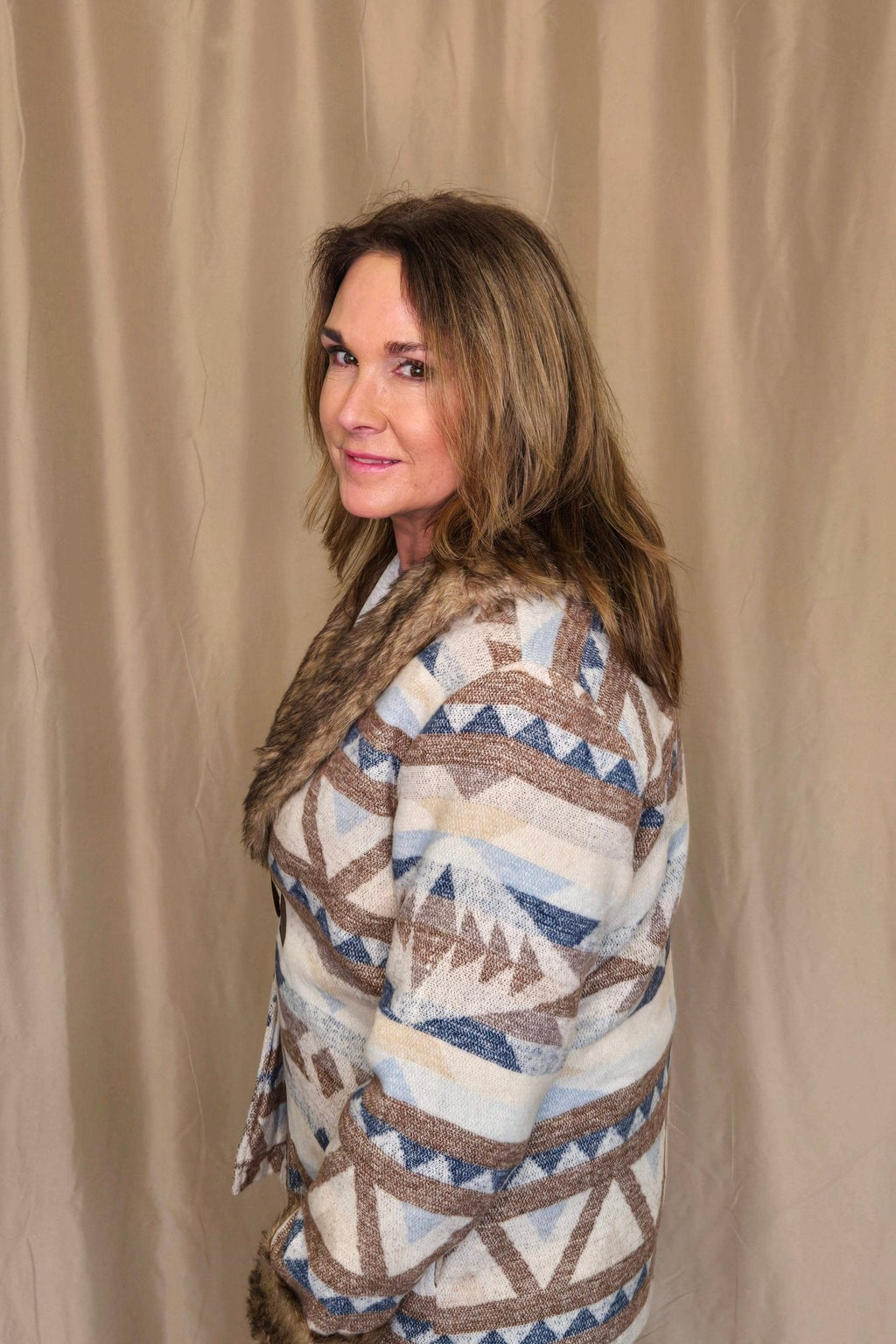 Belle of the West Fur Trimmed Coat