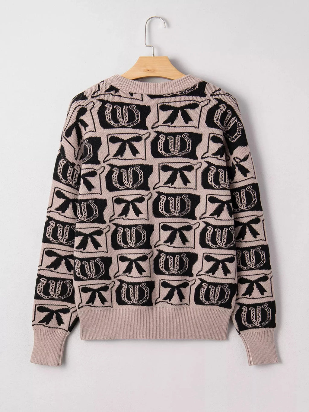 Bows & Horseshoes Pattern Sweater