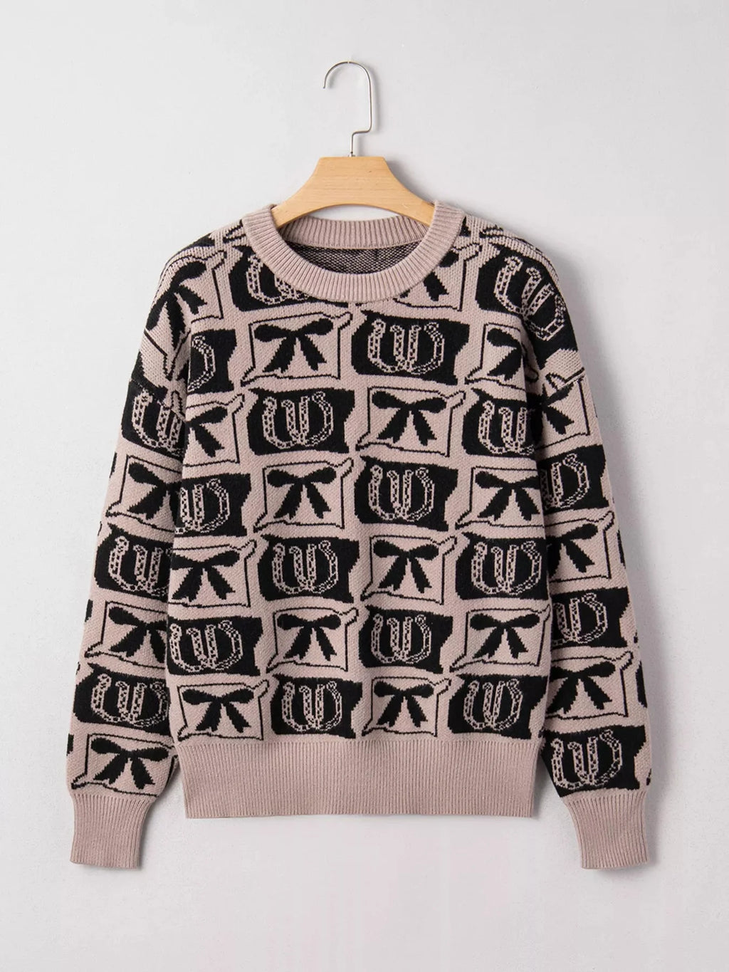 Bows & Horseshoes Pattern Sweater
