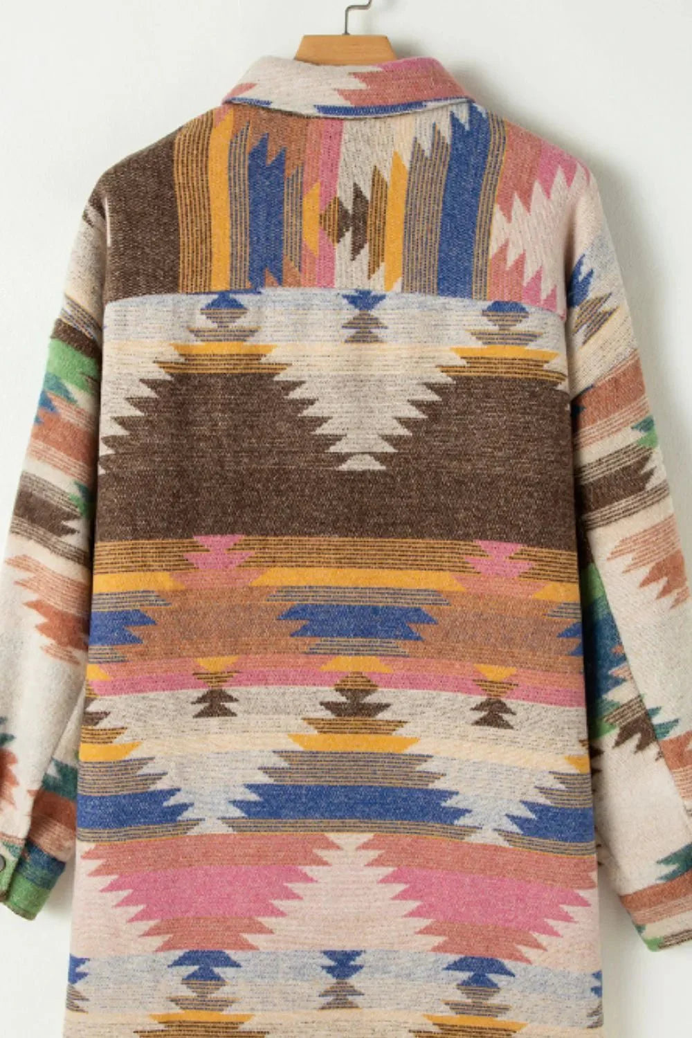 Cheri Geometric Button Up Long Sleeve Jacket