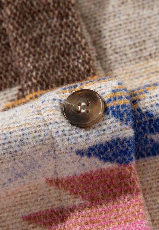 Cheri Geometric Button Up Long Sleeve Jacket