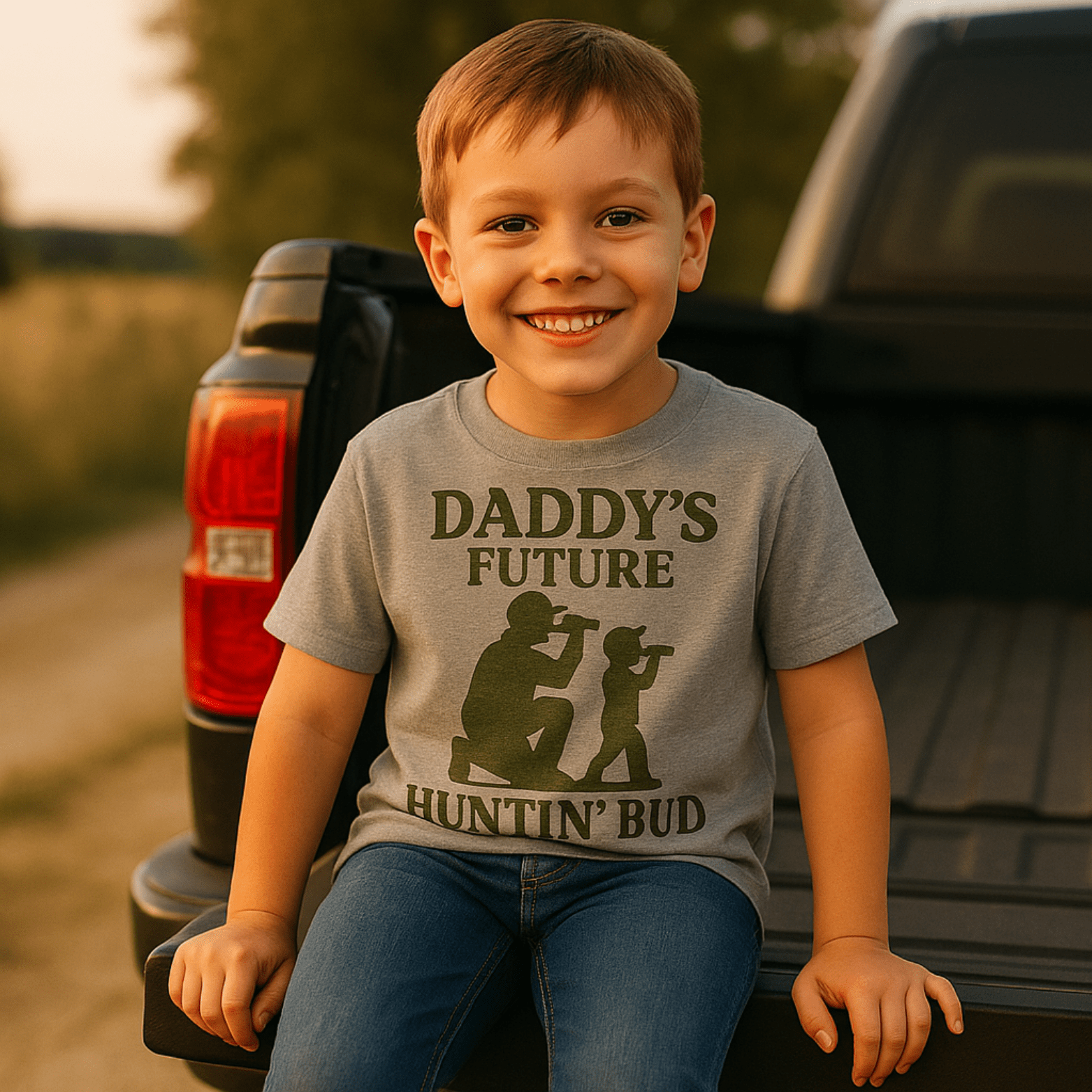Daddy's Future Huntin' Bud Kids Tee