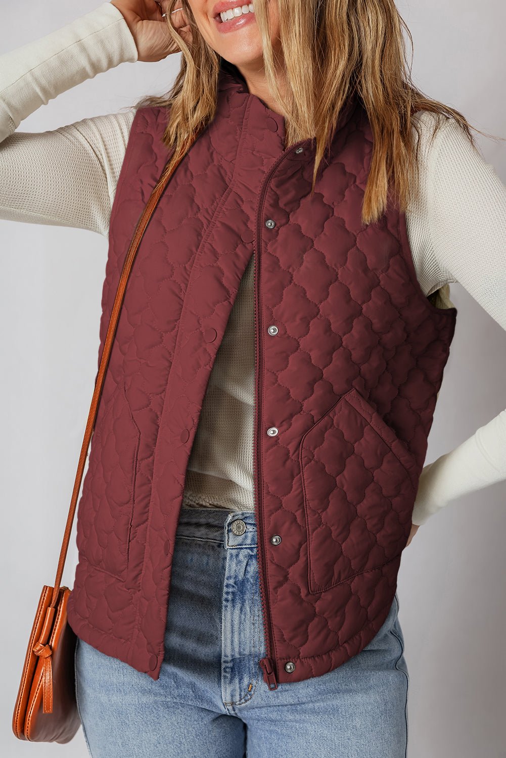Flower Quilted Winter Vest