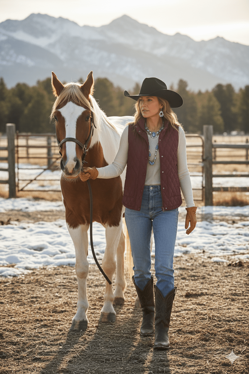 Flower Quilted Winter Vest