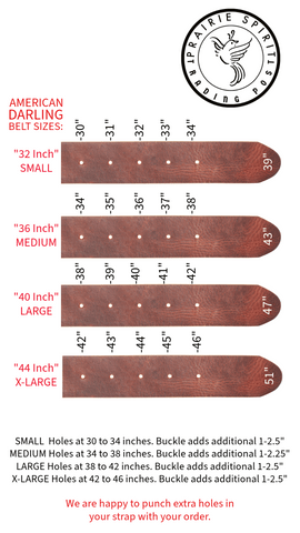 Hand Tooled Leather Belt - 32, 36, 40, and 44 inch sizes
