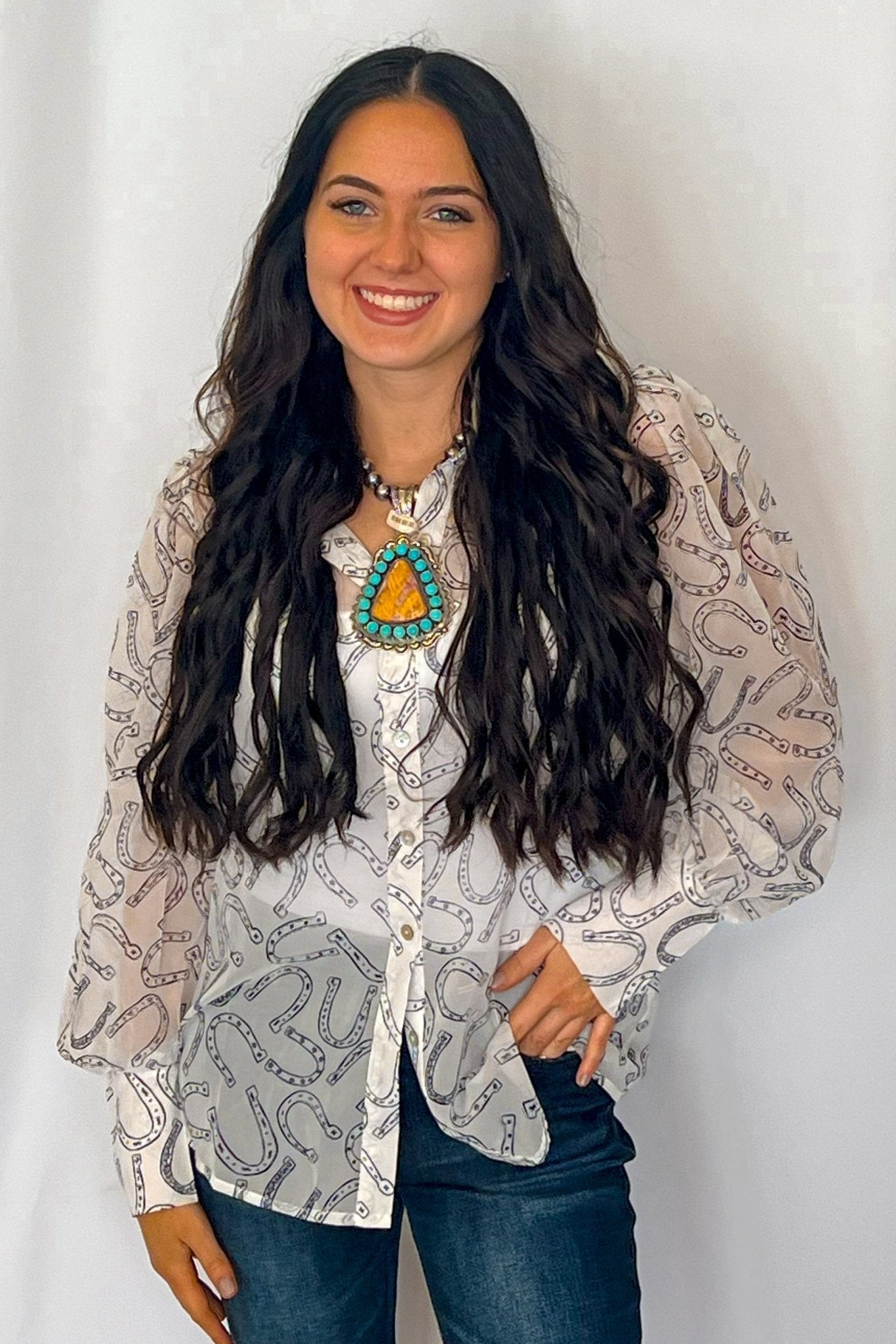 Horseshoe Print Blouse