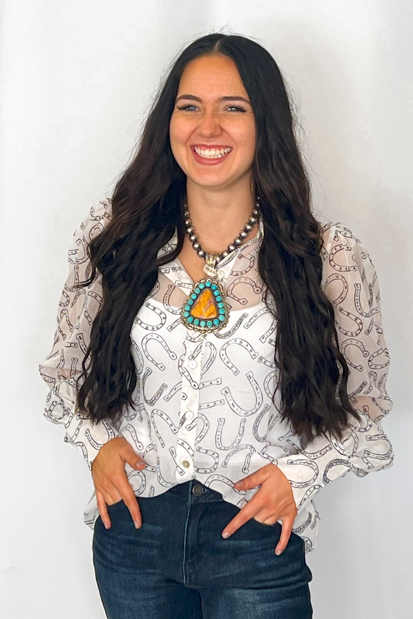 Horseshoe Print Blouse