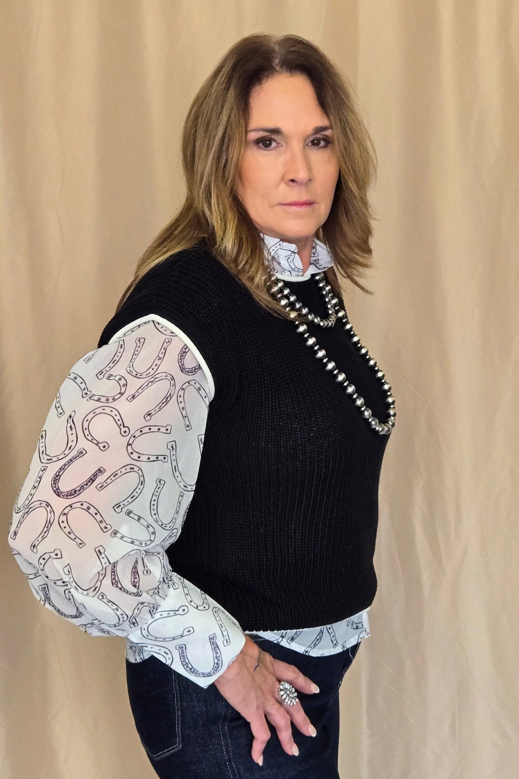 Horseshoe Print Blouse