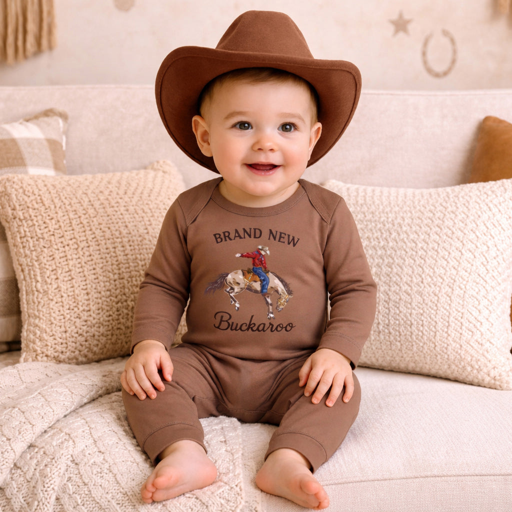 Brand New Buckaroo Baby Boy Western Cowboy Cotton Romper