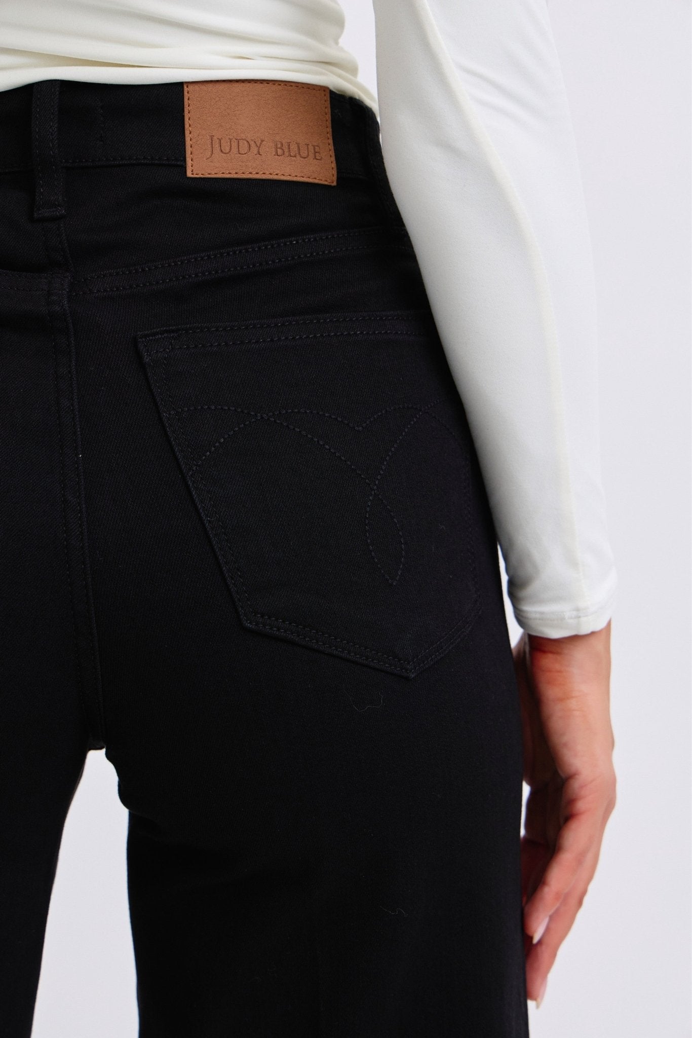 Judy Blue Black Retro Wide Cuffed Leg Jean