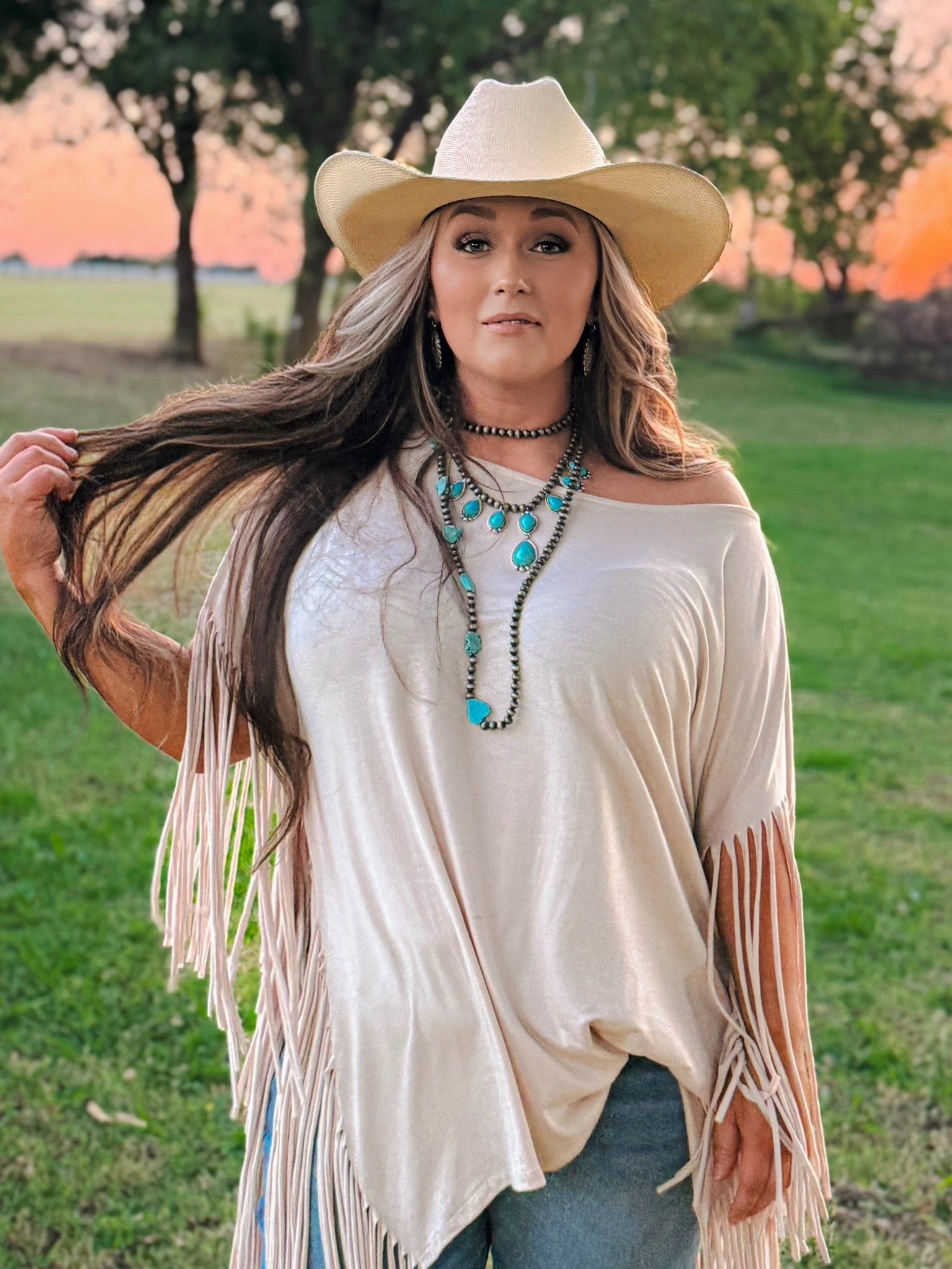 Teardrop Faux Turquoise and Sterling Pearl Necklace - 16 inch + 3