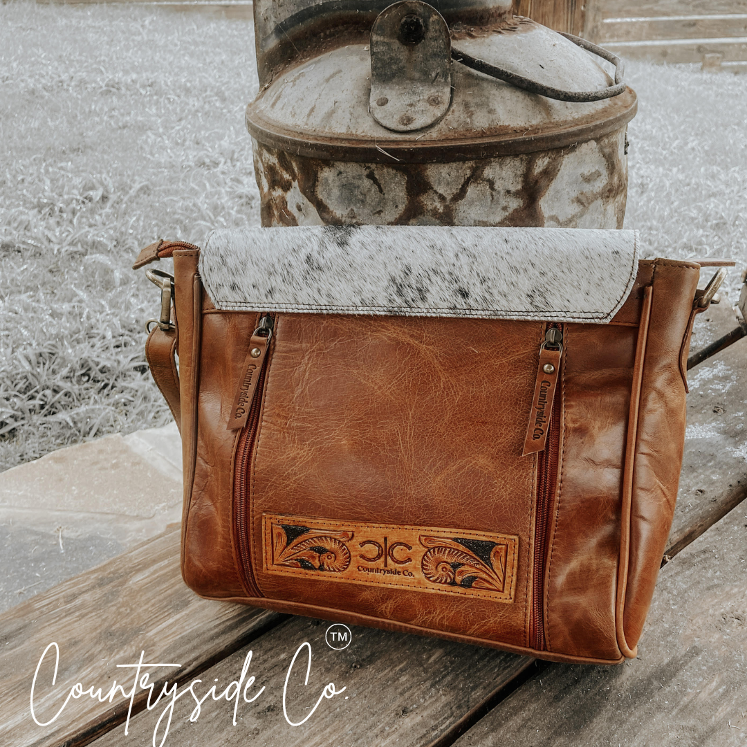 Magdalene Cowhide Concealed Carry Purse