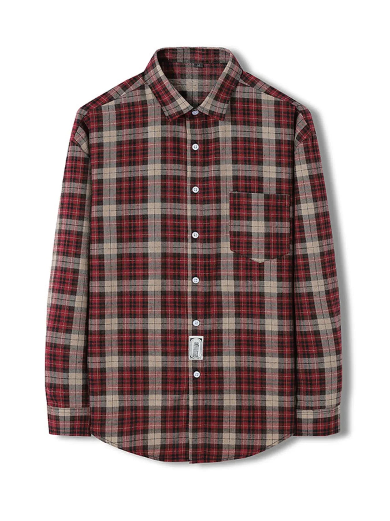 Men's Plus Size Classic Plaid Long Sleeve Shirt
