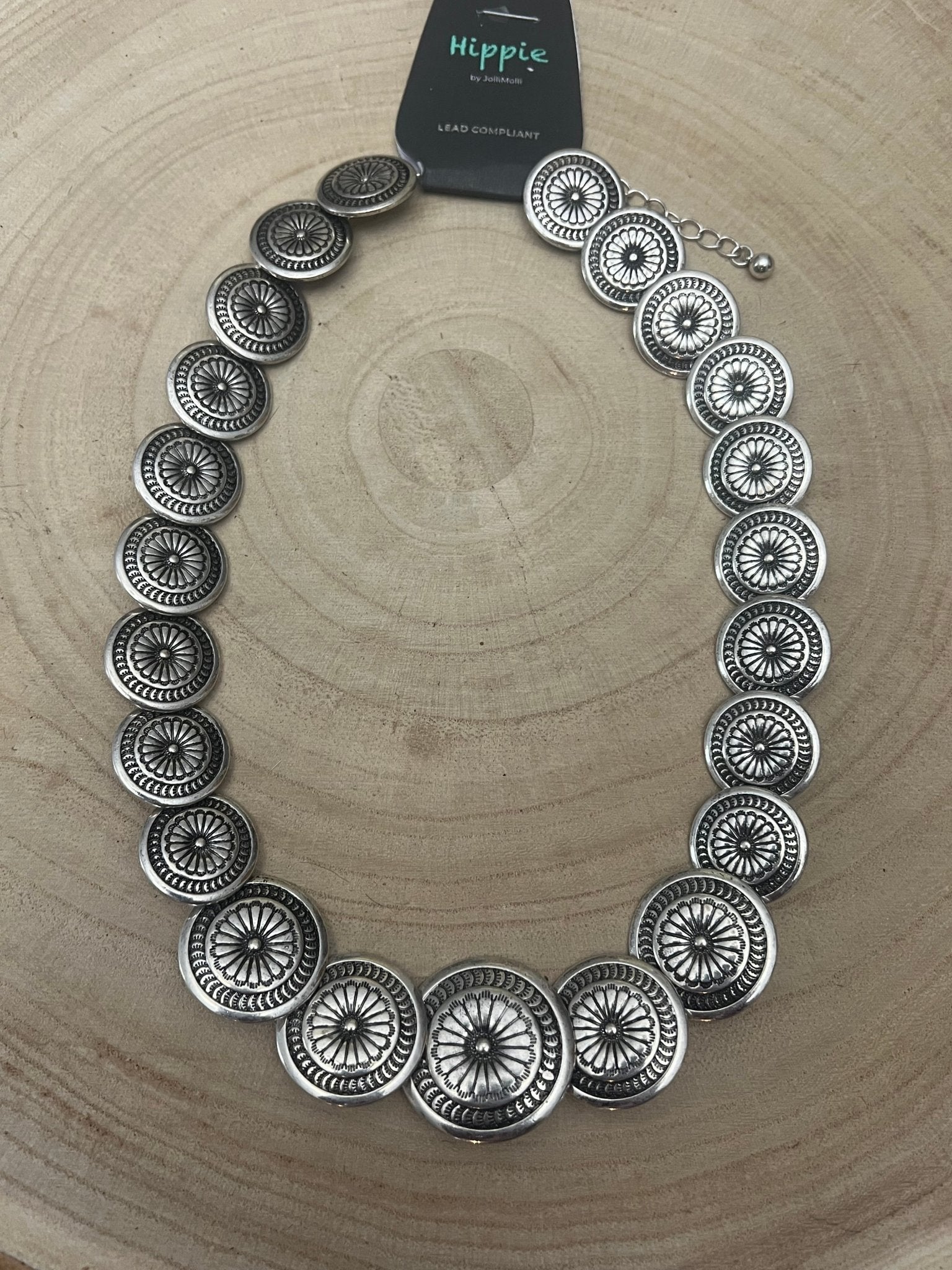 Overlapping Concho Necklace - 18 inch