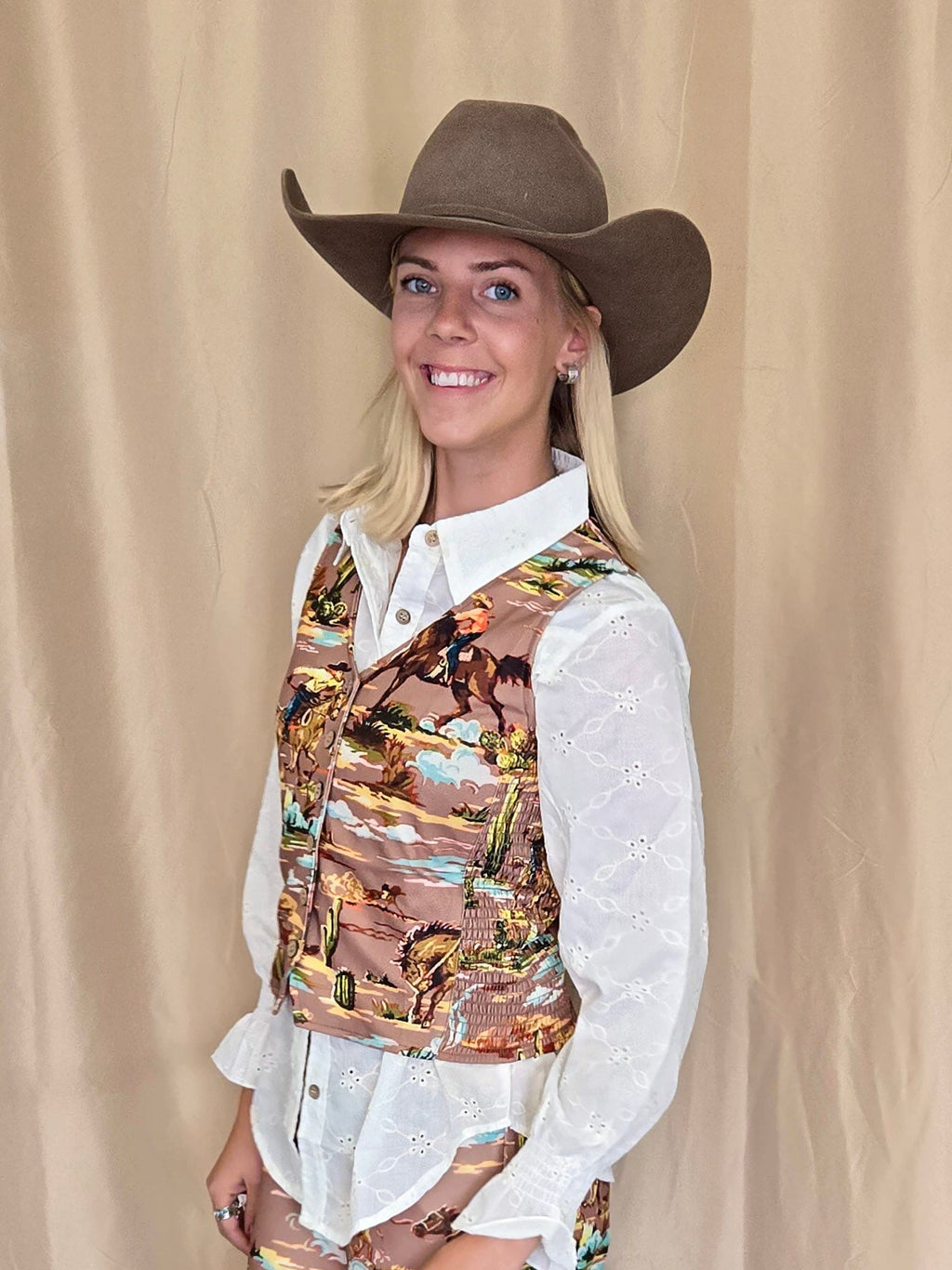 Prairie Eyelet Ruffle Top