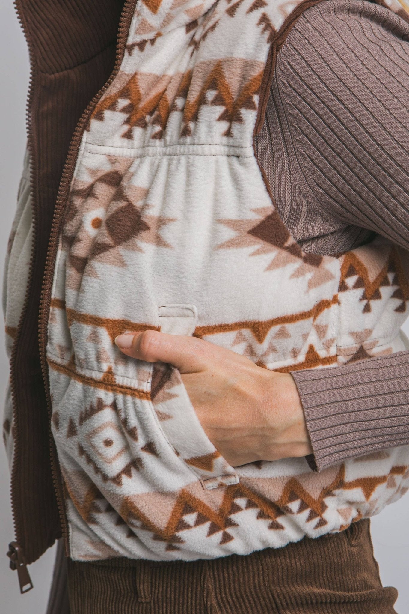 Reversible Corduroy Puffer Vest - 2 colors available