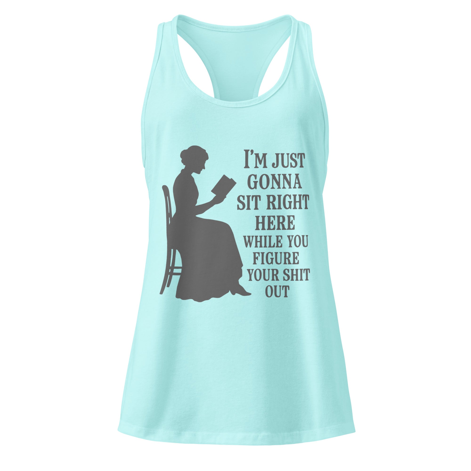 Sit Right Here Graphic Racerback Tank