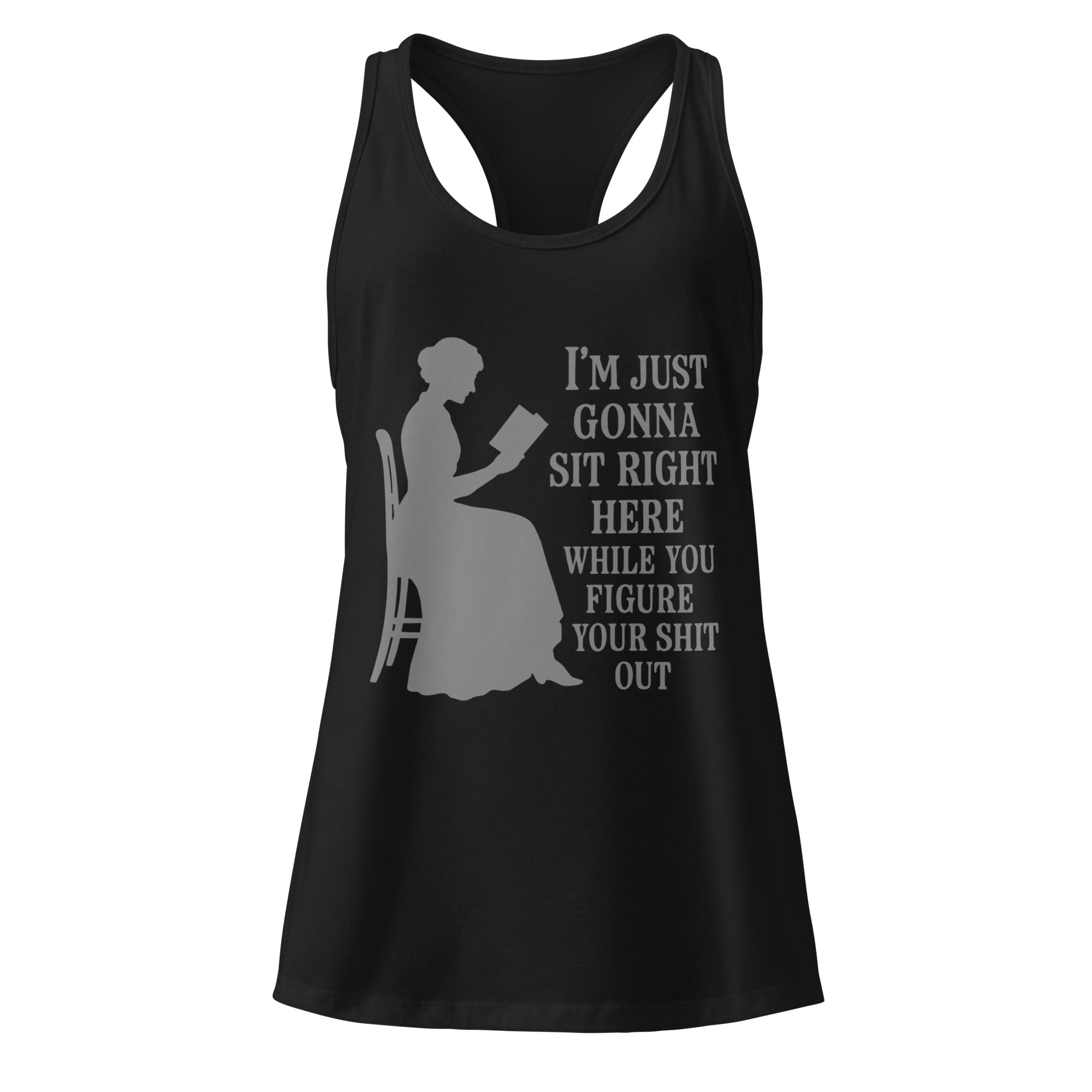 Sit Right Here Graphic Racerback Tank