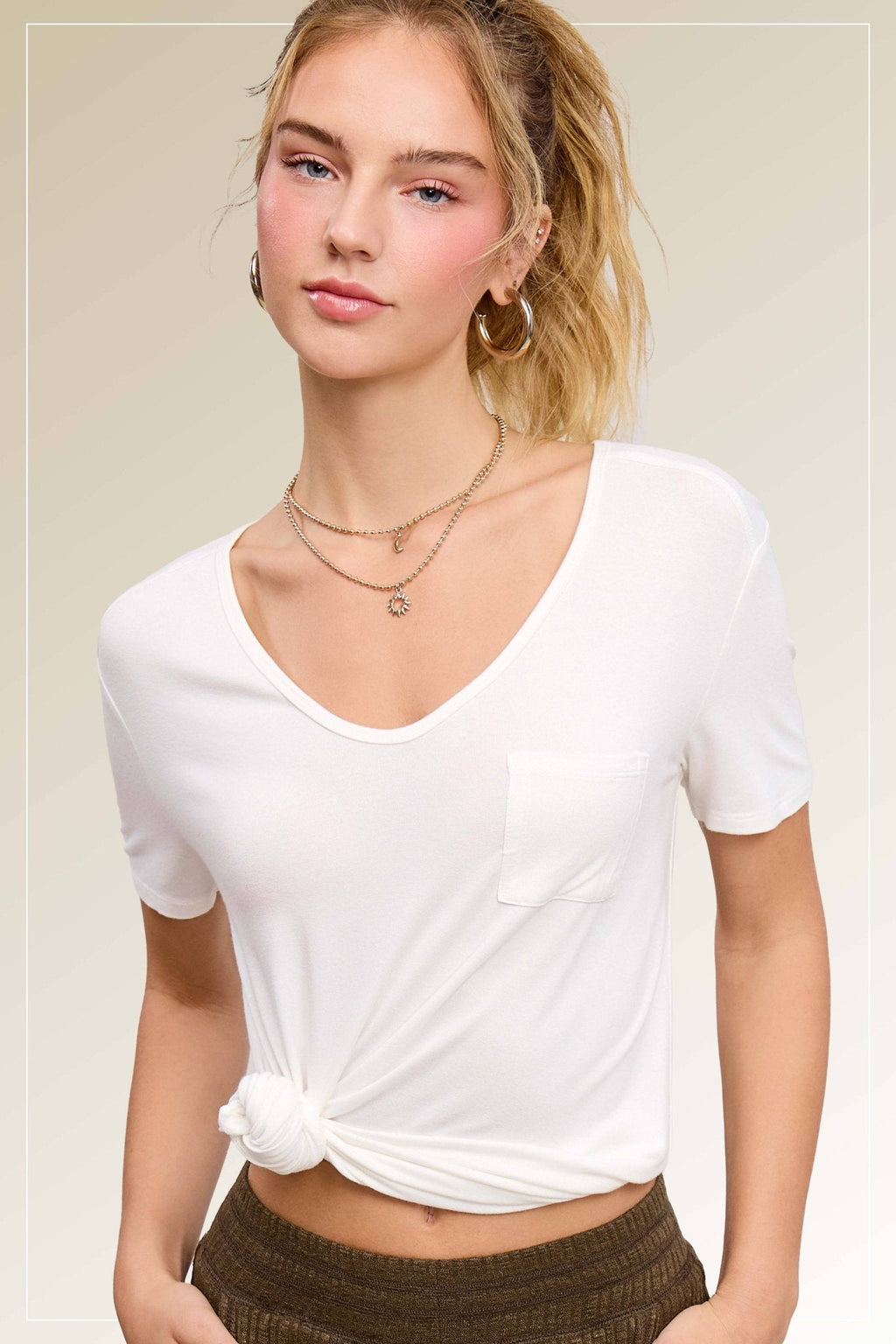 Super Soft Pocket Basic Tee - Marsala, Olive, Ginger, Black and Off White