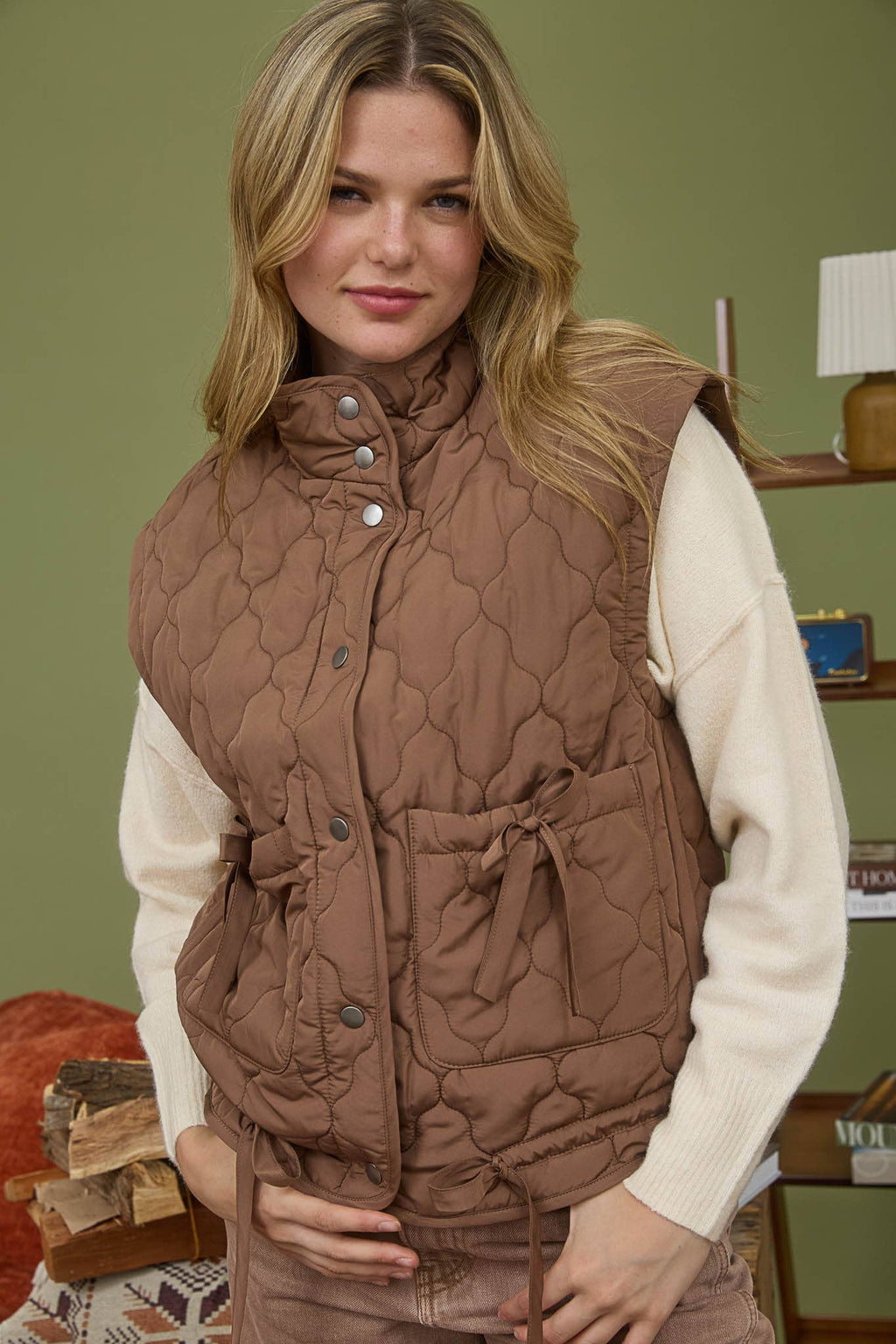 Tie Down Quilted Puffer Vest - 3 Colors!