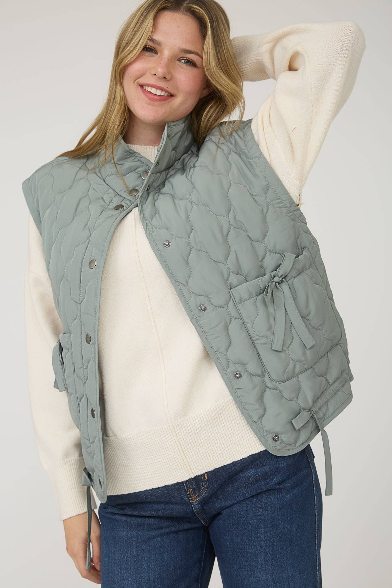Tie Down Quilted Puffer Vest - 3 Colors!
