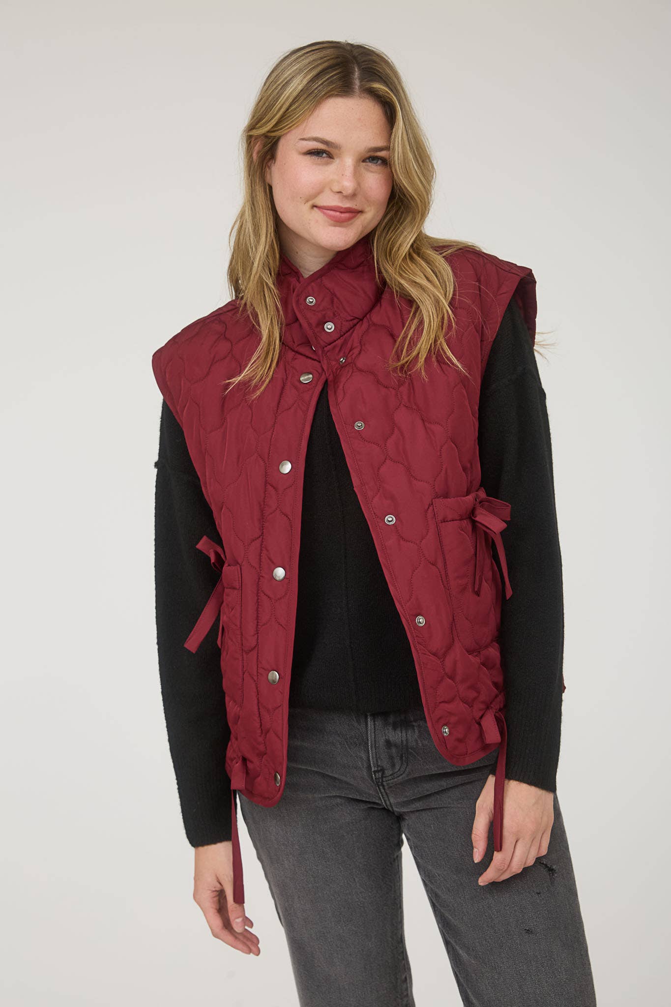 Tie Down Quilted Puffer Vest - 3 Colors!