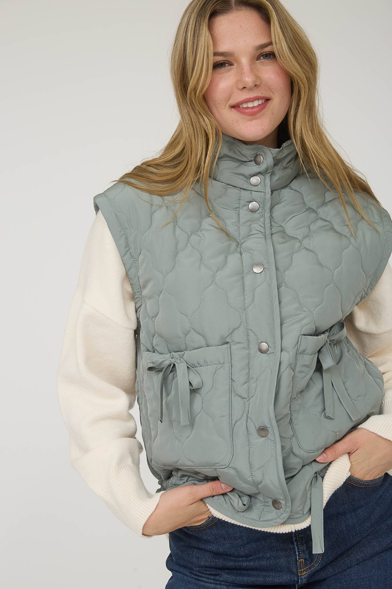 Tie Down Quilted Puffer Vest - 3 Colors!