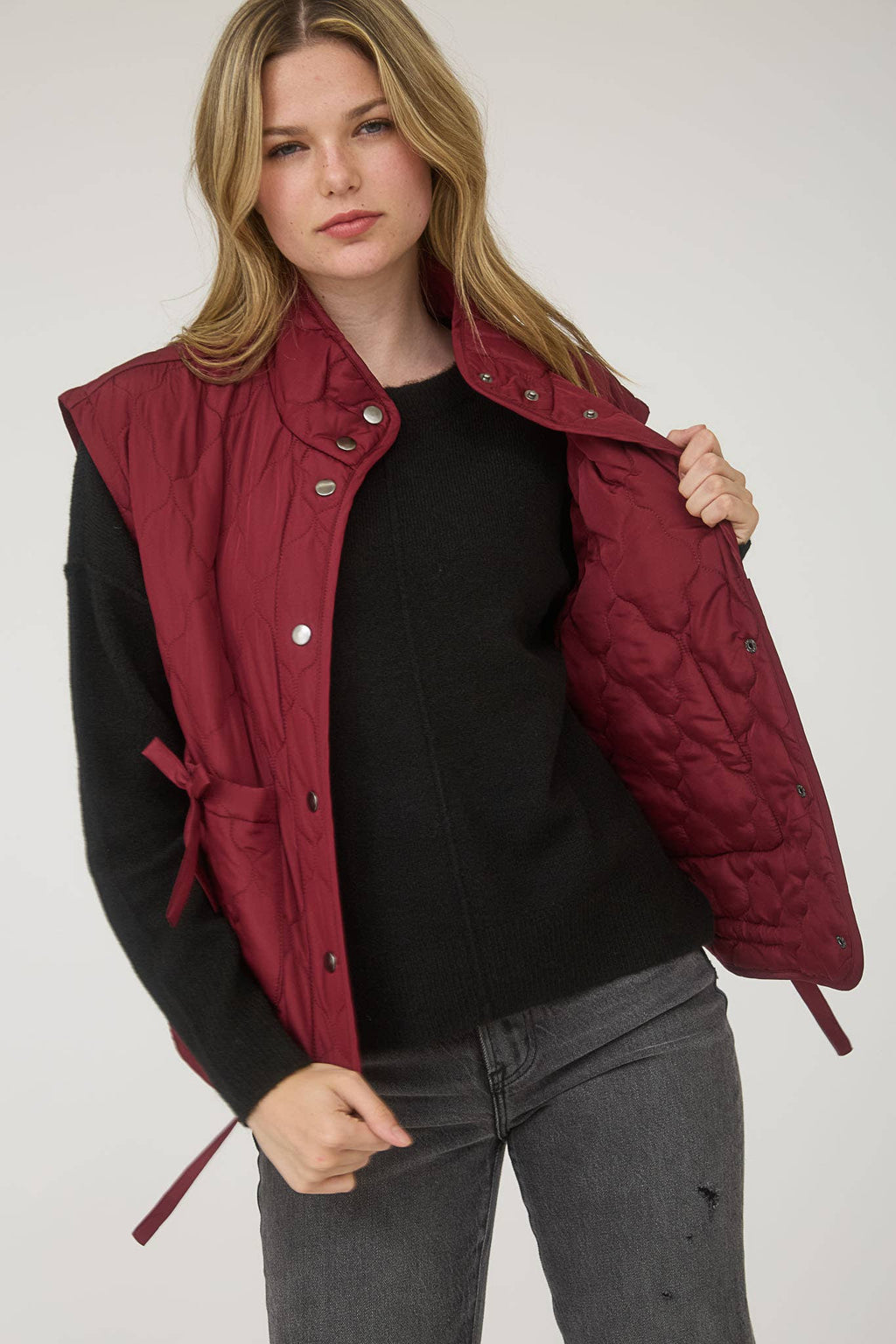 Tie Down Quilted Puffer Vest - 3 Colors!