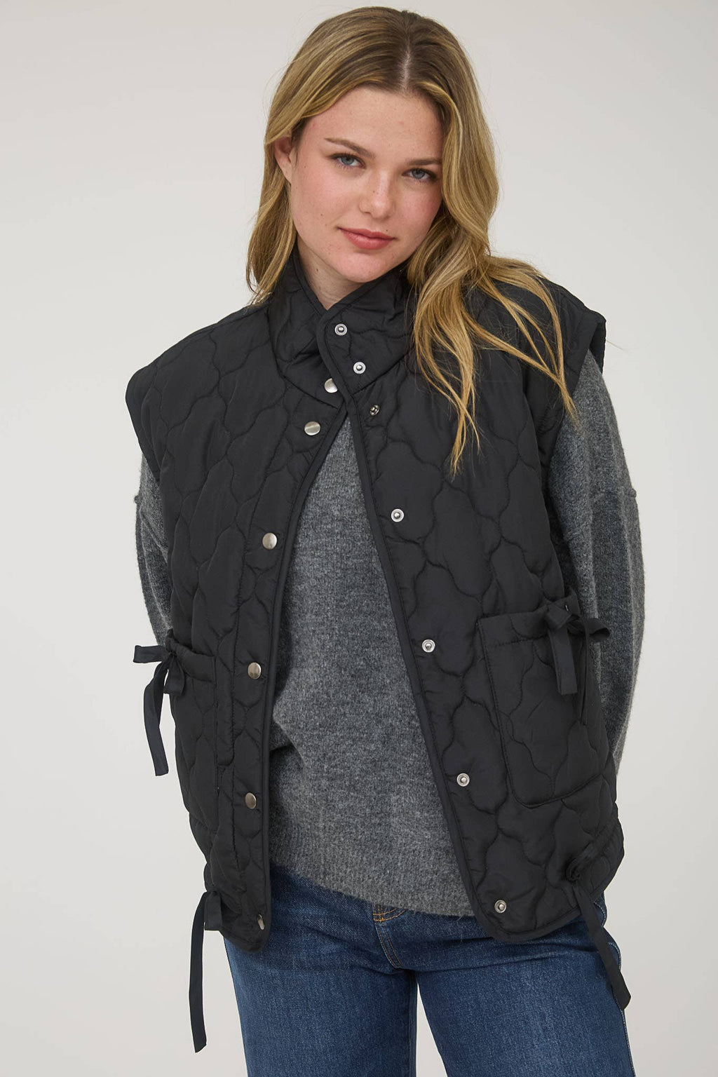 Tie Down Quilted Puffer Vest - 3 Colors!