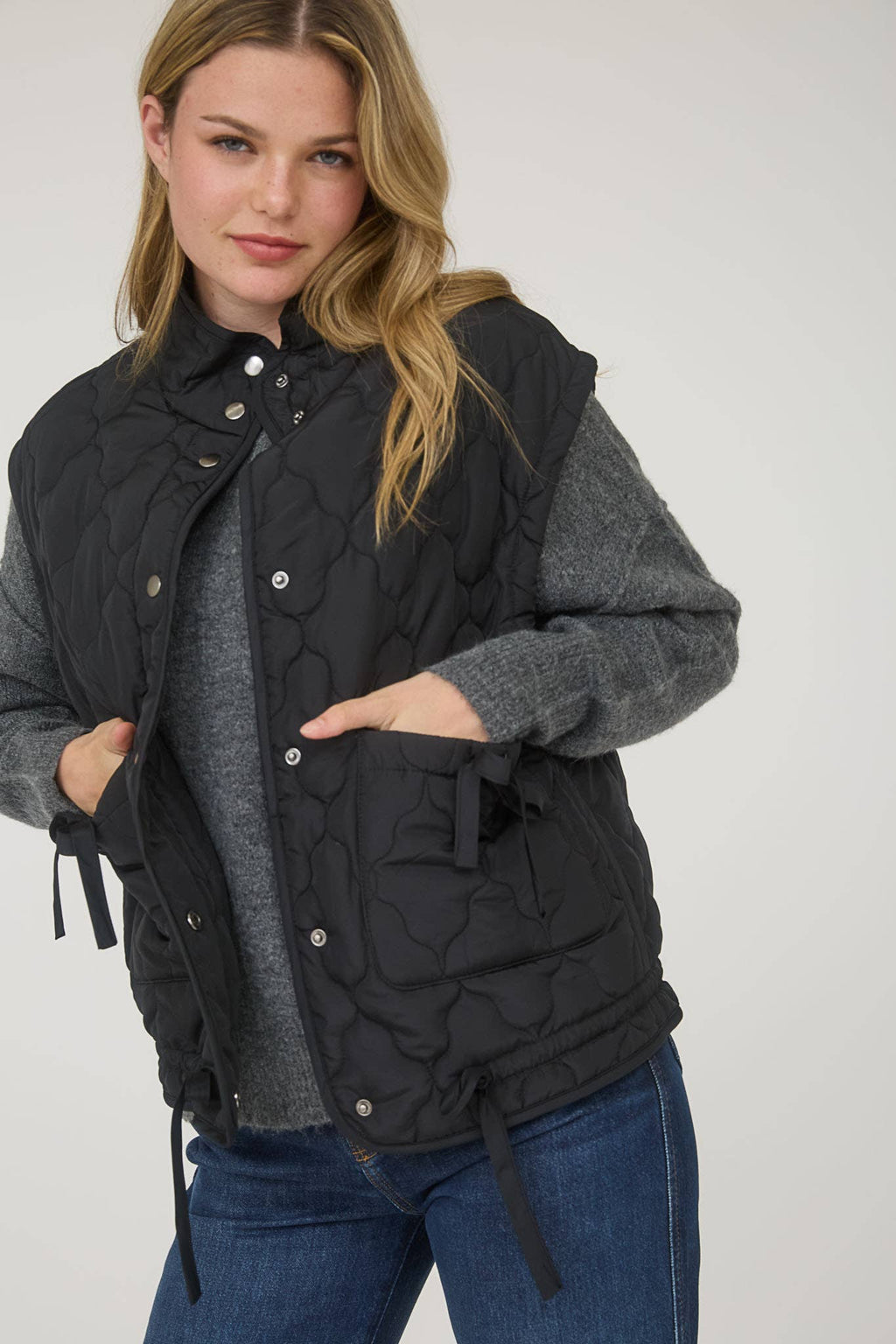 Tie Down Quilted Puffer Vest - 3 Colors!