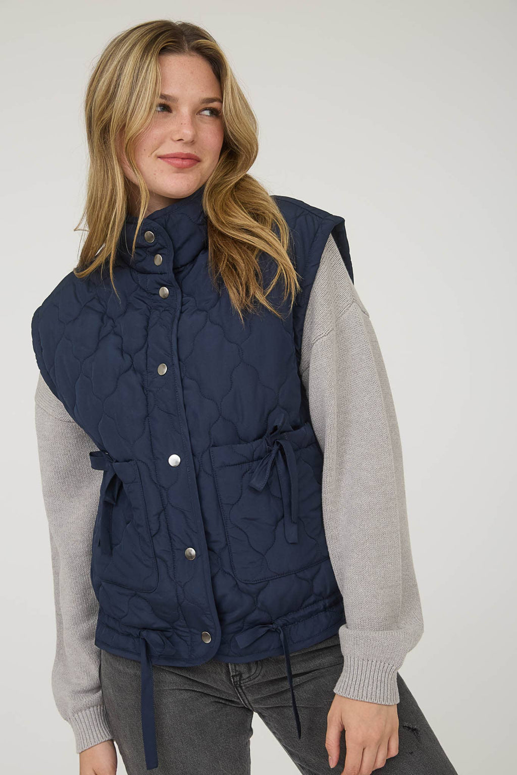 Tie Down Quilted Puffer Vest - 3 Colors!