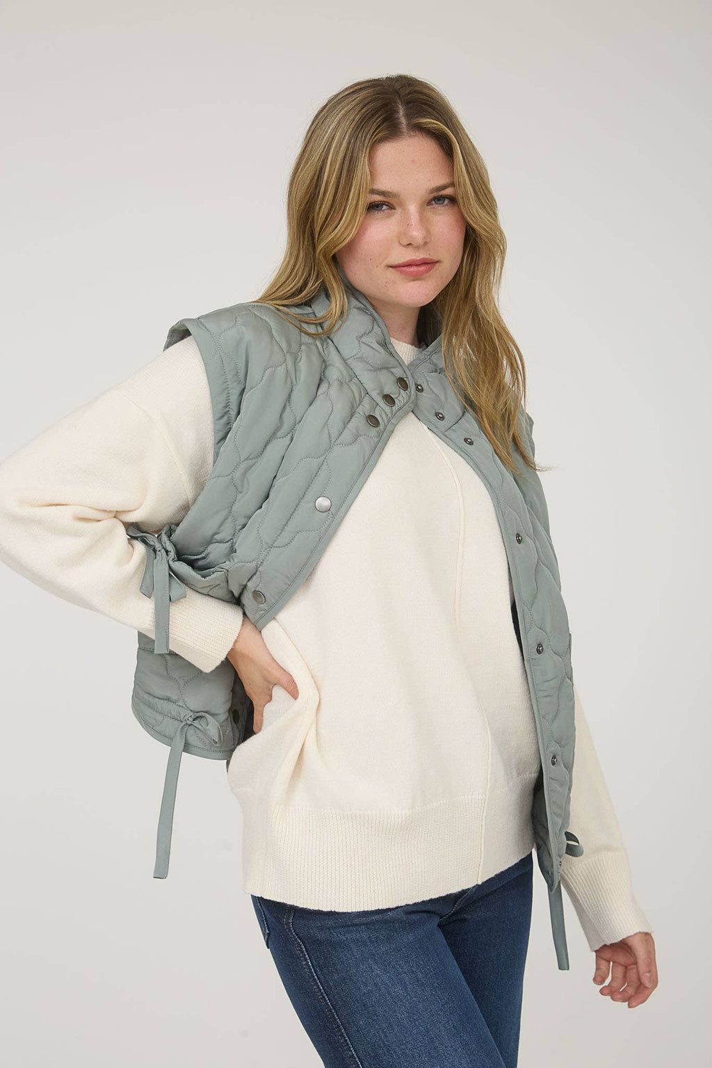 Tie Down Quilted Puffer Vest - 3 Colors!