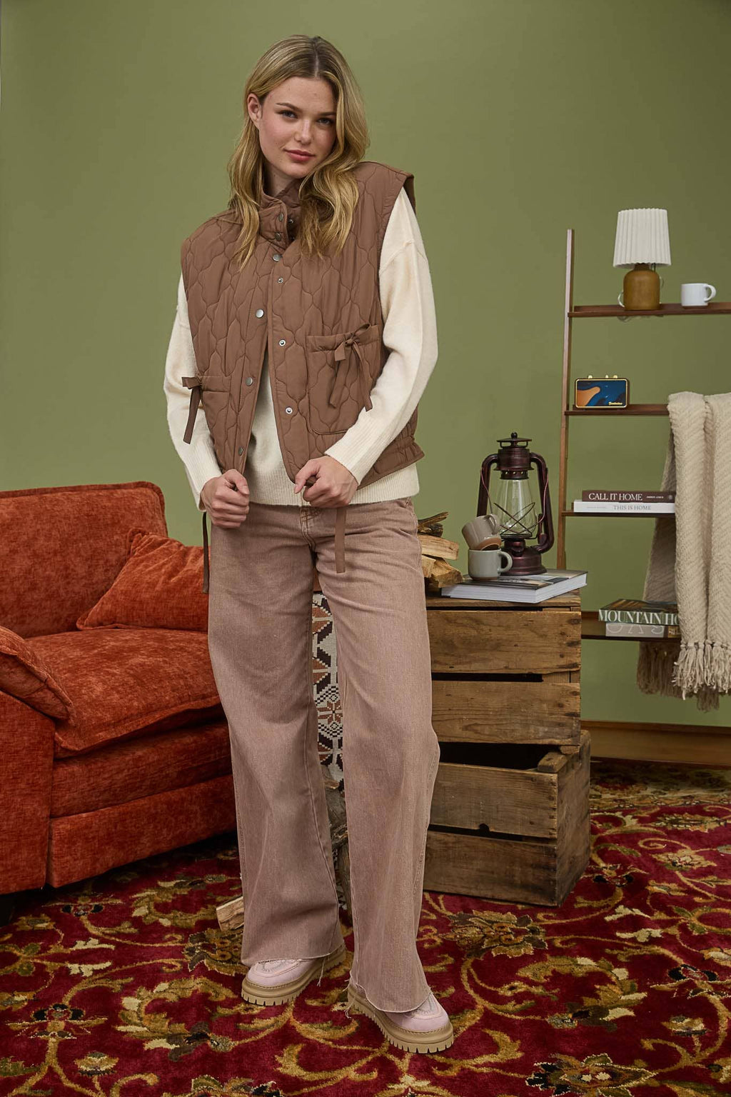 Tie Down Quilted Puffer Vest - 3 Colors!