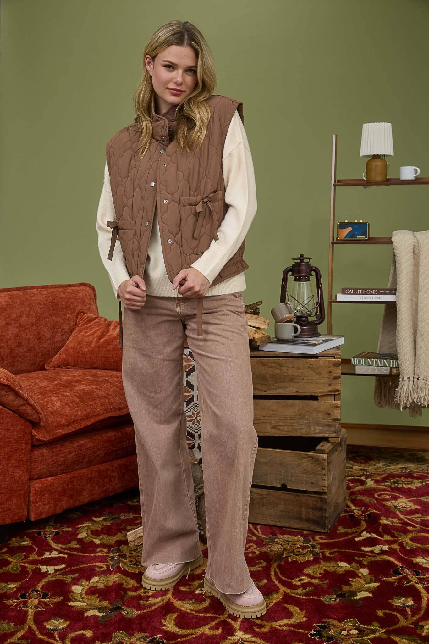 Tie Down Quilted Puffer Vest - 3 Colors!